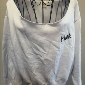 White Victoria's Secret PINK off the shoulder sweatshirt